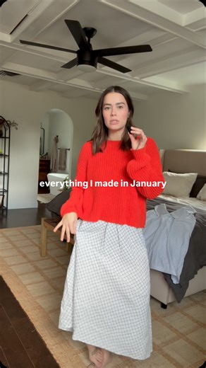 kelsey white on Instagram: "January makes! one of my goals this year is to put more effort into styling bc having babies and staying home really did a doozy on my creativity in putting outfits together. pattern and sizing deets below :) penny pants by me pine raglan by @paradisepatterns picnic set dress by @cayden.naughton @soften_studio clo bias skirt mollie dress by me (watch out for a tester call in a month ish!) @whatabbeywore tutorial @fridaypatterncompany ilford jacket"