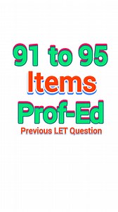 91 to 95 Previous LET Questions of Professional Education. #FutureLPT #september2025 #professionaleducation | Your LET Reviewer