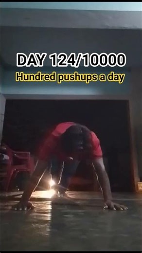DAY 124 of doing hundred pushups for 10000 days ... #pushups #fitness #calisthenics