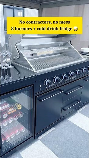 We assembled the entire modular kitchen in just 10 minutes .🛠 #outdoorcooking #bbqkitchen #fyp
