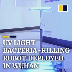 This bacteria-killing UV light robot helps a Wuhan hospital diagnose coronavirus patients. It disinfects its CT scanner after each use to prevent cross-contamination. | South China Morning Post