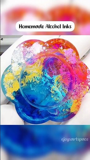 watercolor splash effect on Resin using alcohol inks #resincraft #resindiy #resinart #resinbeginners