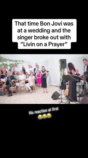 He goes from 🙄 to “screw it, give me mic” 😂 #BonJovi #wedding #weddingtiktok #weddings #weddingday #weddingsinger #comedy #funny #neemsthemes #fyp #foryou #fypシ #fypage #fypシ゚viral #foryoupage #viral #fypviralシ #blowthisup #bride #groom #singer #sing #singing #singers