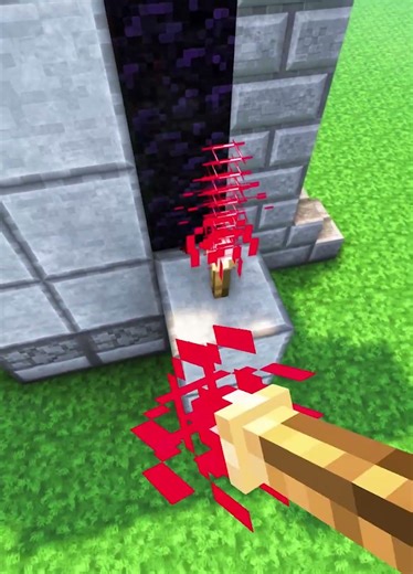 Minecraft Automatic Nether Portal 😱 (Worlds Smallest Violin) #minecraft #shorts