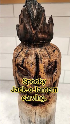 spooky Jack-O-Lantern carving. Made for Halloween #halloween #sculpture #nofilter #carving