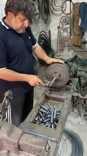 Skilled Craftsman Making Spring on Lathe Machine | Spring Manufacturing Process #shorts