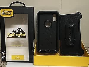 OtterBox iPhone Xs AND iPhone X Defender Series Case - BLACK, rugged & durable, with port protection, includes holster clip kickstand