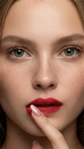 The Perfect Red Lip & Natural Freckles 💋✨ #makeuplook