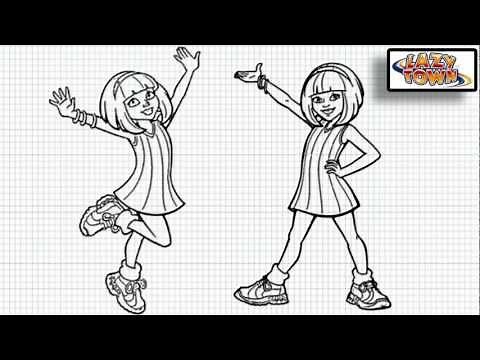 LazyTown - How to Draw Lazy Town Lazy Girl - Video - How to Draw Stephanie -- Lazy Town