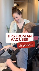 When talking to AAC users, it is all about patience. #assistivetechnology #aacdevice #disabilityawareness #disabilityadvocate Transcript: Hi. My name is... Steve, I assume, or something. I don’t know. You look like a Steve. No? No, it’s Liam. Let me guess, Karen. No, that’s not my name. You wouldn’t guess someone’s name, so why assume what they are going to say? Be patient. Let people finish their thoughts unless they say otherwise. Image description: A white woman speaks to a white male wheelch