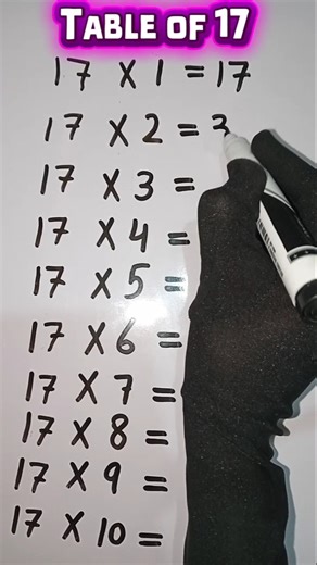 Table of 17 |Multipulsof17|#maths #education #shortsfeed #ytshorts