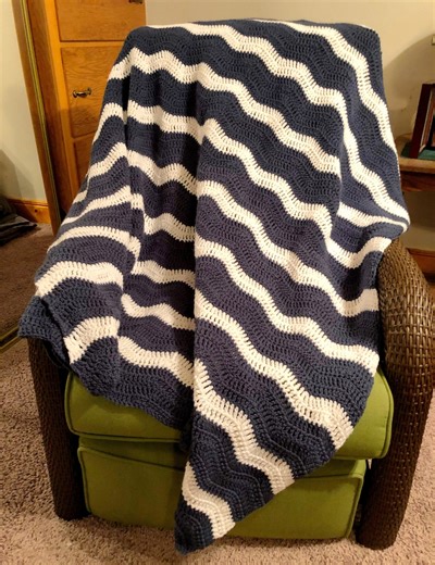 Easy Chevron Crochet Blanket Pattern, Gentle River Ripple Afghan (PDF Pattern) - Etsy