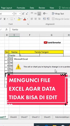 Bingung Cara Membuat Data Excel Agar Tidak Bisa Di Edit Atau Di Delete? Ini Dia Cara Mengunci File Excel, Agar Data Excel Tidak Bisa Di Edit Maupun Di Delete. #excel #microsoftexcel #belajarexcel #exceltips