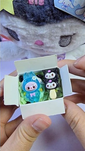 kuromi pochacco and 2 labubu mini box package 🎁 #satisfying #sanrio #cute #shorts #funny #viral #diy