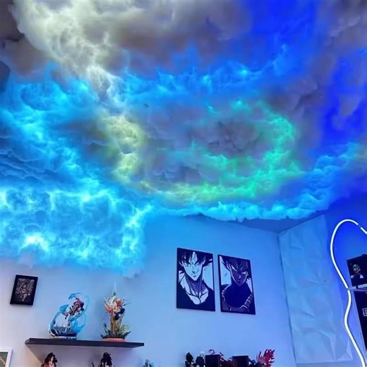 Cloud Light Multicolor Lightning Changing, 3D Thundercloud LED Light Cotton Lightning Cloud Colorful Atmosphere Night Light, DIY Creative Cloud Lights for Bedroom Gaming Room Indoor, 19.6 Feet