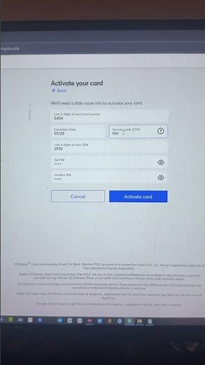 Go2 Bank Physical card Activation #go2bank #visacard #usabankcard #physicalcard #bankcards