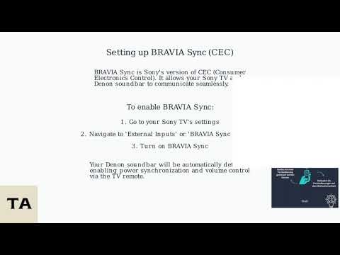 How To Connect Denon Soundbar To Sony TV - HDMI ARC/eARC, BRAVIA Sync (CEC) & No Sound Fix