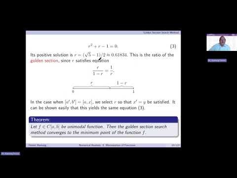 Numerical Analysis 8.2. Golden Section Search Method