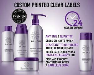 Custom Clear Product Labels: Oil & Water Resistant, Glossy or Matte - Etsy