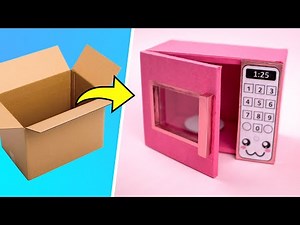 How to Make a Toy Microwave with Cardboard | Miniatures for Dolls | Recycling♻️ Crafts