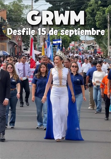 GRWM de la reina💙🤍👑 Ig: amys_twins✨ #septiembre #desfile #outfit #elsalvador #grwm