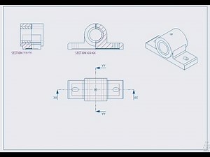 Exercise 1 - Bushed Bearing | Orthographic Views and Sectioning | Drawing | CREO Parametric 5.0