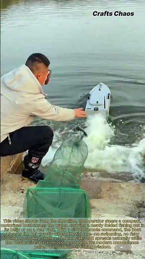 Genius Invention: Fishing Net Deploying RC Boat in Action No Swimming Required