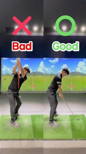 높은 백스윙 vs 정상 백스윙! 손 위치 차이 비교 / High vs Normal Backswing Hand Position / 高いトップと正しいトップの手元比較
