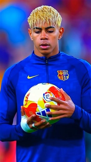 Lamine Yamal with Bleached Blonde Hair and FC Barcelona Training Gear #shorts