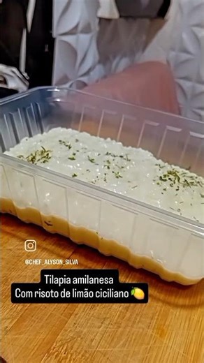 tilapia amilanesa com risoto de limão 🍋 🍋 🍋 🍋 🍋 #risoto #tilapia#cozinhar