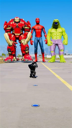 Random Superheroes VS Giant Spiderman & Giant Hulk & hulk Brothers #shorts #spiderman #gameplay