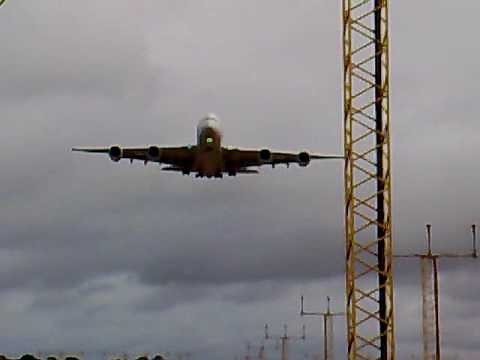A380 Edinburgh Airport Scotland Landing Trials