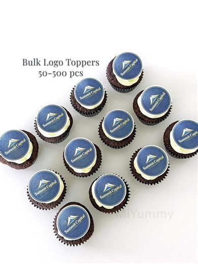 Bulk Logo Cupcake Toppers | Custom Edible Business Branding for Corporate Events - Etsy