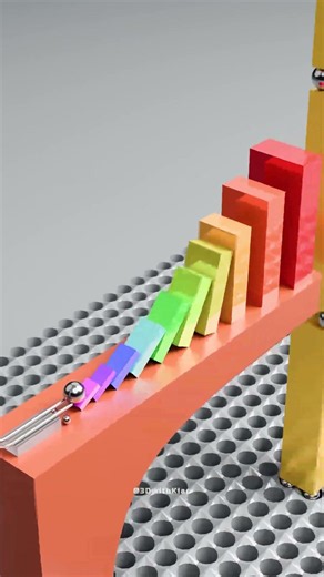 Watch This Ball Make Dominoes Fall! #domino #satisfying #animation