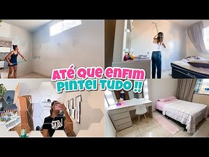 MÃOS A OBRA 🙏🏼 PINTEI MINHA SALA E O MEU QUARTO 💕| LIMPEZA