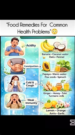 "Food Remedies For Common Health Problems"🫨
