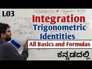 2nd PUC Mathematics | L03 Integration Using Trigonometric Identities [Kannada] | PYQs Solved