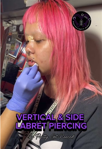 ☆ VERTICAL & SIDE LABRET PIERCING ☆ #fyp #fypシ #piercing #verticallabret #sidelabretpiercing #lippiercing