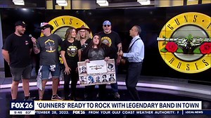 Guns N Roses plays at Minute Maid Park tonight. One of their biggest fans, Cathy, emailed me and we organized a group to come in studio PLUS a surprise performance!!! Fox 26 Meteorologist Mike Iscovitz FOX 26 Houston | Sally MacDonald FOX 26