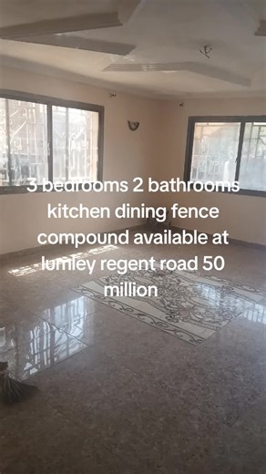 3 bedrooms 2 bathrooms kitchen dining fence compound available at lumley regent road only 2 apartment downstair 50 million