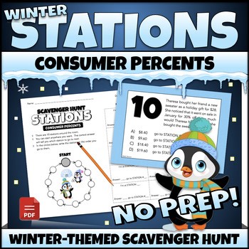 January Activities Consumer Math Winter Review Around the Room Stations