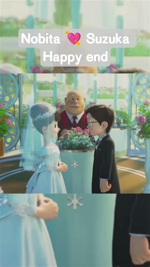 Nobita 💘 Suzuka happy marriage #nobita #shizuka #doraemon #perman #short