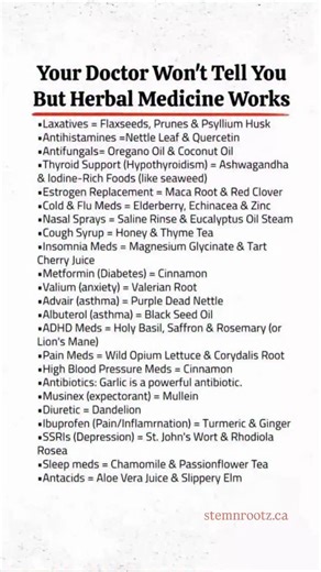 Stem n Rootz on Instagram: "Your body has incredible power, and sometimes, the best support comes straight from nature! 🌱 We believe in the power of herbal wisdom to complement your wellness journey. This list highlights some amazing natural alternatives and traditional remedies. Need help with Insomnia? Try Magnesium Glycinate & Tart Cherry Juice. Looking for a natural Diuretic? Dandelion is your friend. 👉 Tap the link in our bio to explore natural products that can support your health goals!
