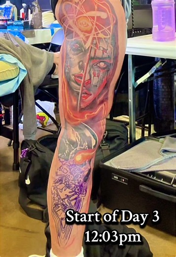 Part 3/3 . What a crazy 3 days that was! Go follow my artist on IG! #foryoupage #fyp #tattoo #tattoos #tattootiktok