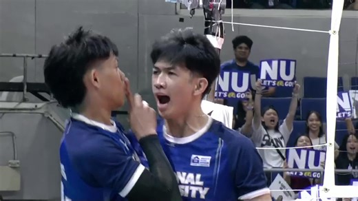 EARLY BITE 🐶 Leo Ordiales and Rwenzmel Taguibolos launch early attacks for the NU Bulldogs in their do-or-die clash against the UST Golden Spikers during the opening set of Game 2 in the UAAP Season 87 Men’s Volleyball Final Four! #UAAPSeason87 #StrongerBetterTogether #LegendsStartHere #OneSports | One Sports