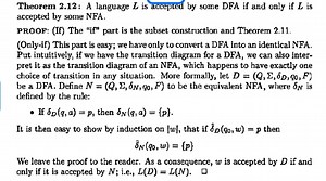 Theorem 2.12A language L is accepted by some DFA if and only i... | Filo