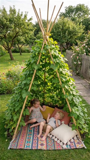 How We Built a Living Garden Teepee from the Ground Up #foryou #garden #diy #teepee