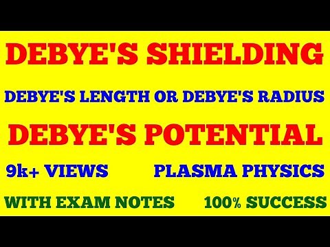 DEBYE'S SHIELDING || DEBYE'S LENGTH || DEBYE'S POTENTIAL || PLASMA PHYSICS || WITH EXAM NOTES ||