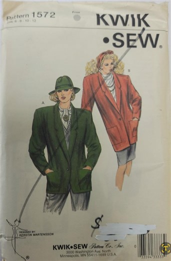 Kwik Sew 1572 Sewing Pattern – Oversized Blazer Jacket Size 6 12 UNCUT - Etsy