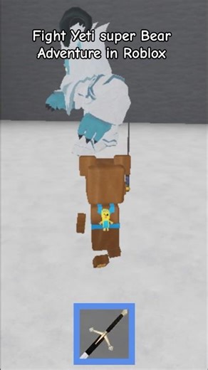Fight yeti Super Bear Adventure in Roblox #shorts